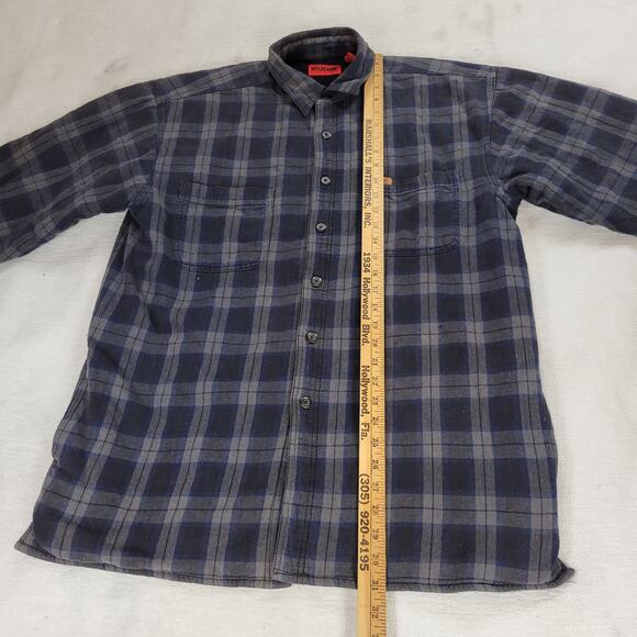 Wolverine Shirt Jacket Mens Sz L Black Flannel Fleece Lined Shacket Gorpcore Y2k - Picture 10 of 16